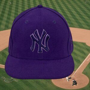 New Era 59FIFTY New York Yankees Purple/Purple Subdued Logo Fitted Hat Cap 7 3/4